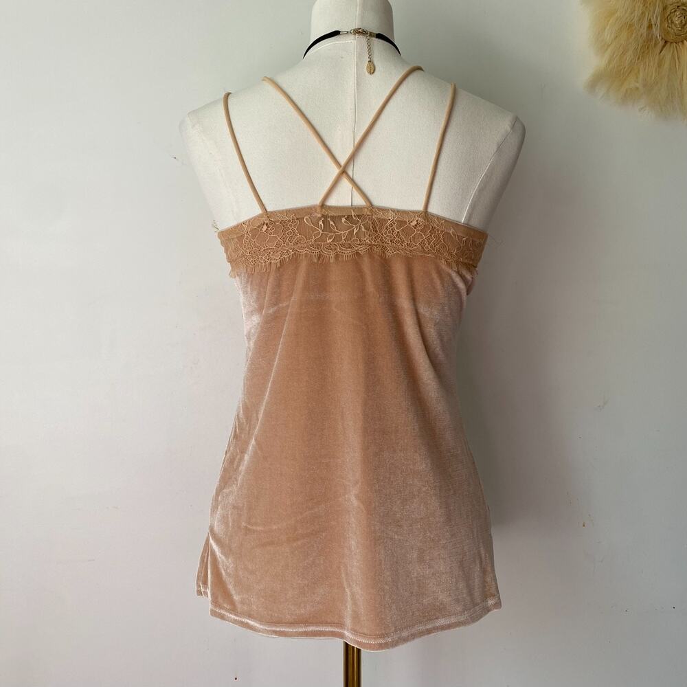 Davi &Dani Womens Y2K Velvet Babydoll Tank Top Cami Size S Lace Fairy Whimsigoth - Picture 4 of 12